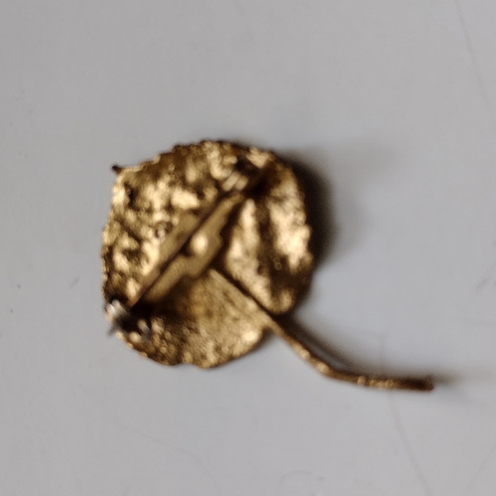 Vintage Gold Dipped Aspen Leaf Brooch - image 2